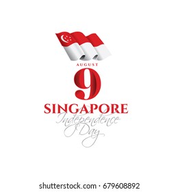 vector illustration August 9th Singapore's independence day. city-state Singapore National Day. celebration republic, graphic for design element
