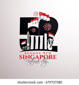 vector illustration August 9th Singapore's independence day. city-state Singapore National Day. celebration republic, graphic for design element