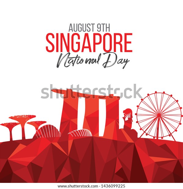 8月9日 シンガポールの独立記念日のベクターイラスト シンガポール国民の日 デザインエレメントのグラフィックス お祝いの共和国 のベクター画像素材 ロイヤリティフリー
