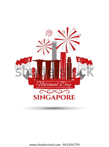 8月9日 シンガポールの独立記念日のベクターイラスト シティーステートシンガポール国民の日 デザインエレメントのグラフィックス お祝いの共和国 のベクター画像素材 ロイヤリティフリー