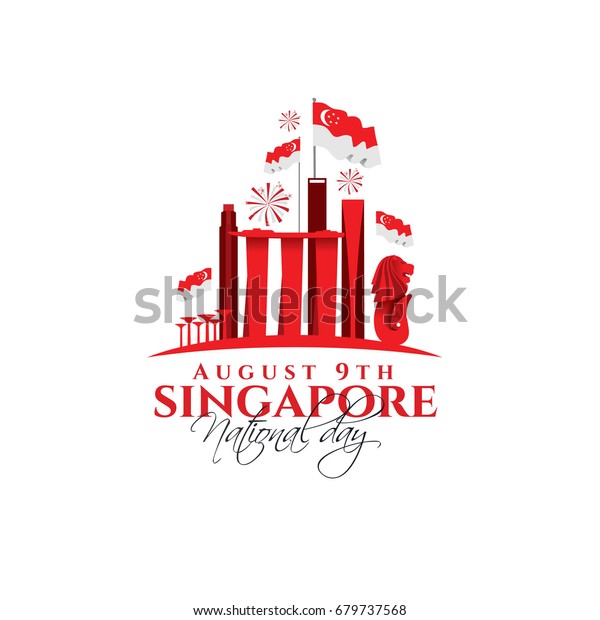 8月9日 シンガポールの独立記念日のベクターイラスト シティーステートシンガポール国民の日 デザインエレメントのグラフィックス お祝いの共和国 のベクター画像素材 ロイヤリティフリー