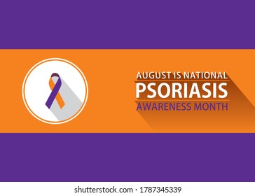 vector illustration of august is national psoriasis awareness month poster design