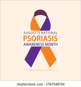 vector illustration of august is national psoriasis awareness month poster design