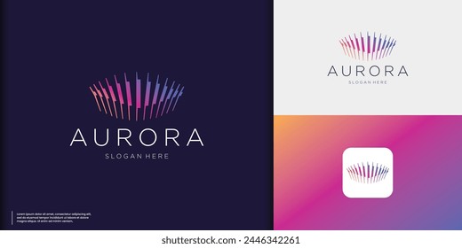 vector illustration of Aurora logo with gradient color branding design.