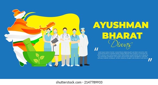 vector illustration for Aushman Bharat Diwas means blessed India day