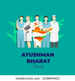 vector illustration for Aushman Bharat Diwas means blessed India day