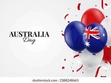 Vector Illustration of Australia Day. Background with balloons.
