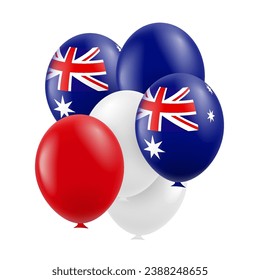 Vektorgrafik des Australientags. Ballons.
