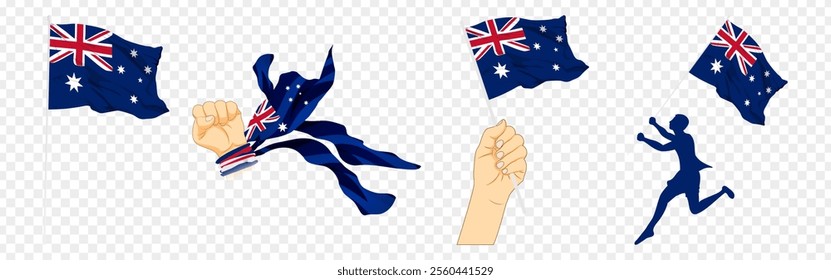 Vector illustration of Australia flag composition on transparent background - Powered by Shutterstock - Get 15% off with code: PIKWIZARD15
