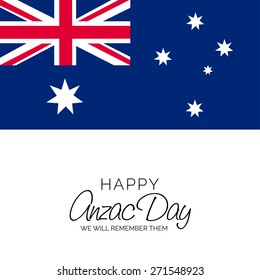 Vector illustration of Australia flag for Happy Anzac Day.