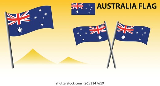 Vector illustration of Australia flag wave design, perfect for celebrating Australian Independence Day, national pride, and patriotic events