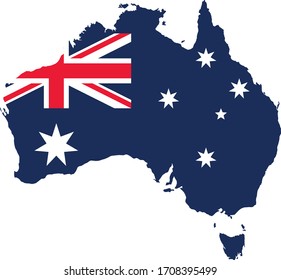 vector illustration of Australia map with flag