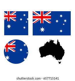 vector illustration of Australian flag and map