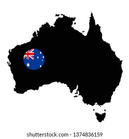 vector illustration of Australian map and flag 