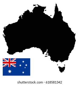 vector illustration of Australian map and flag