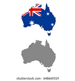 vector illustration of Australian map and flag