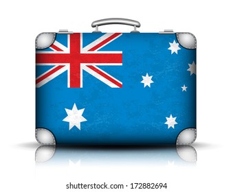 Vector illustration of Australian suitcase. 