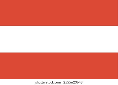 Vector illustration of the Austria flag in its original 2:3 aspect ratio, featuring three horizontal stripes in red, white, and red. Clean design ideal for versatile use. 