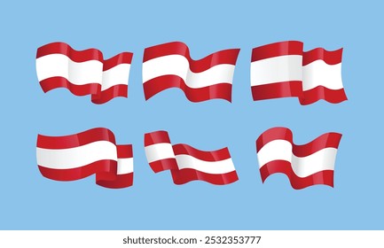 Vector Illustration Austria Flag Set