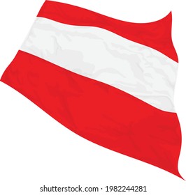 Vector illustration of Austria flag swaying in the wind