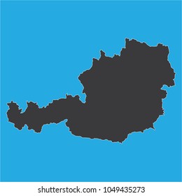 vector illustration of Austria map. eps10.blue background.