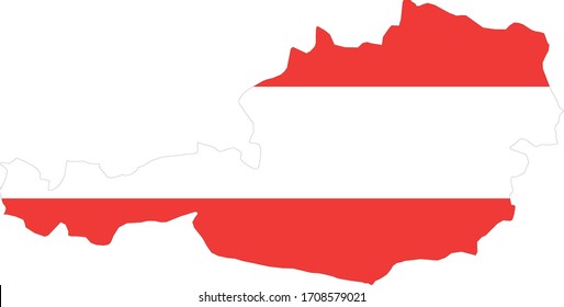 ilustración vectorial del mapa de Austria con bandera