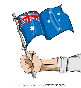 Vector illustration of Austrian flag for austrian day celebration with hand