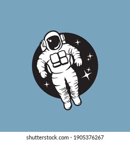 Vector Illustration of an Austronaut Drifting in Space