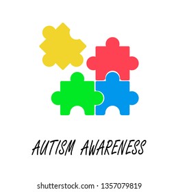 Vector illustration of Autism Awareness concept, isolated on white background