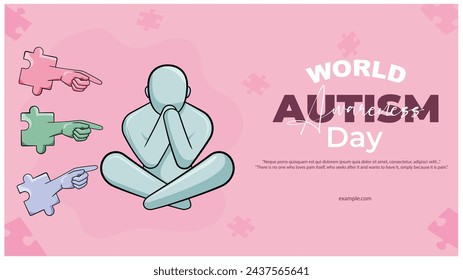 Vector illustration Autism Day editable post banner template