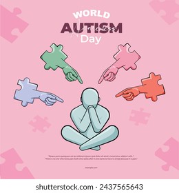 Vector illustration Autism Day editable post banner template