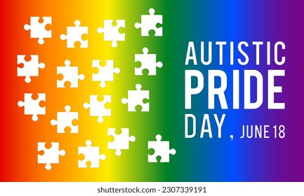 Vector illustration of autistic pride day on 18th june. Autistic pride day design element isolated on a white background.