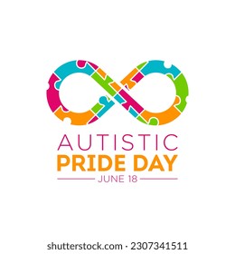 Vector illustration of autistic pride day on 18th june. Autistic pride day design element isolated on a white background.