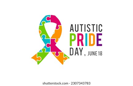 Vector illustration of autistic pride day on 18th june. Autistic pride day design element isolated on a white background.