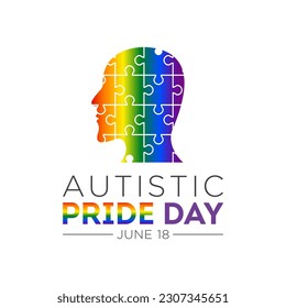 Vector illustration of autistic pride day on 18th june. Autistic pride day design element isolated on a white background.