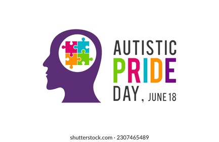 Vector illustration of autistic pride day on 18th june. Autistic pride day design element isolated on a white background.