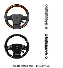 Vector illustration of auto and part icon. Collection of auto and car stock vector illustration.