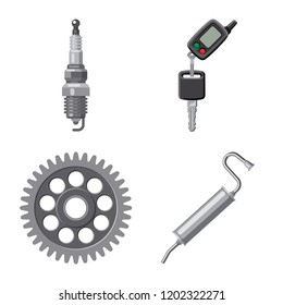 Vector illustration of auto and part icon. Collection of auto and car stock symbol for web.