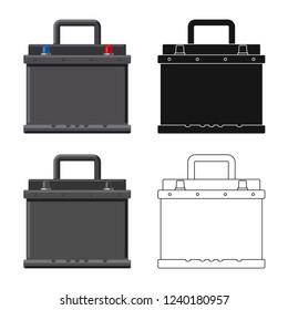 Vector illustration of auto and part icon. Set of auto and car stock symbol for web.
