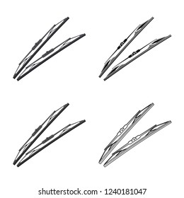 Vector illustration of auto and part icon. Set of auto and car stock symbol for web.