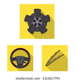 Vector illustration of auto and part icon. Collection of auto and car stock vector illustration.