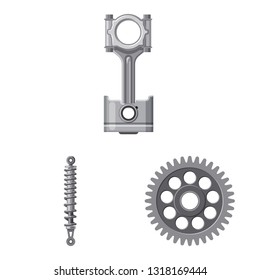 Vector illustration of auto and part icon. Set of auto and car stock vector illustration.