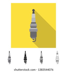 Vector illustration of auto and part icon. Set of auto and car vector icon for stock.