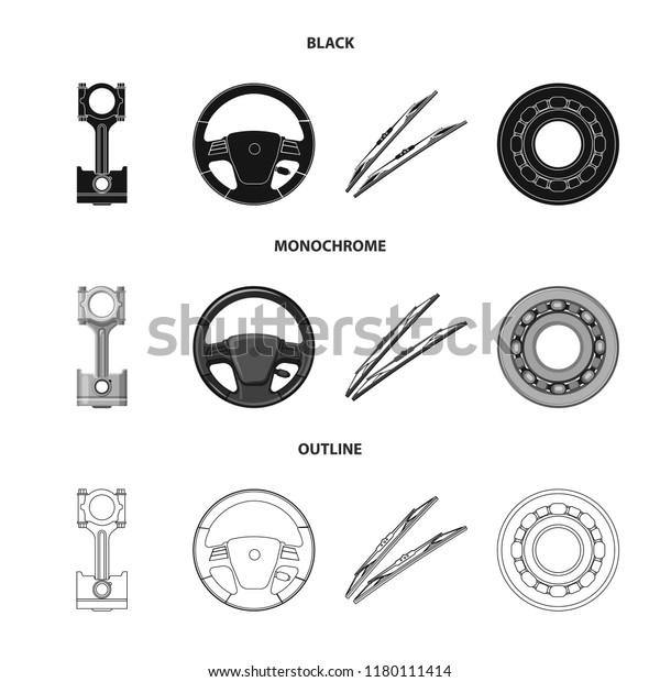 Vector illustration of auto and part
icon. Set of auto and car stock symbol for
web.
