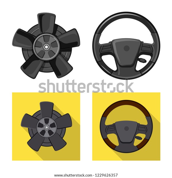 Vector illustration of auto and part icon. Set\
of auto and car vector icon for\
stock.
