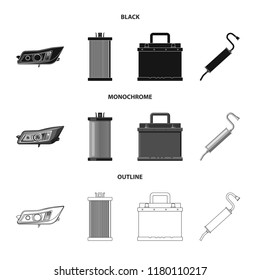 Vector illustration of auto and part logo. Set of auto and car vector icon for stock.