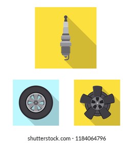 Vector illustration of auto and part logo. Set of auto and car vector icon for stock.
