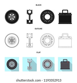 Vector illustration of auto and part logo. Set of auto and car stock vector illustration.