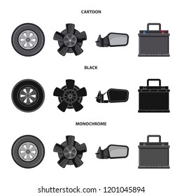 Vector illustration of auto and part logo. Collection of auto and car stock vector illustration.