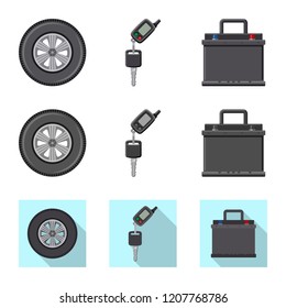 Vector illustration of auto and part logo. Collection of auto and car stock vector illustration.